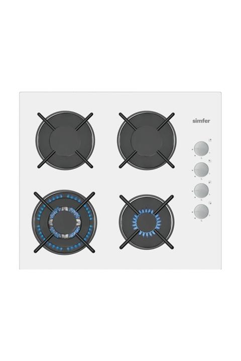 Simfer 3509 Beyaz Cam Woklu Ankastre Ocak