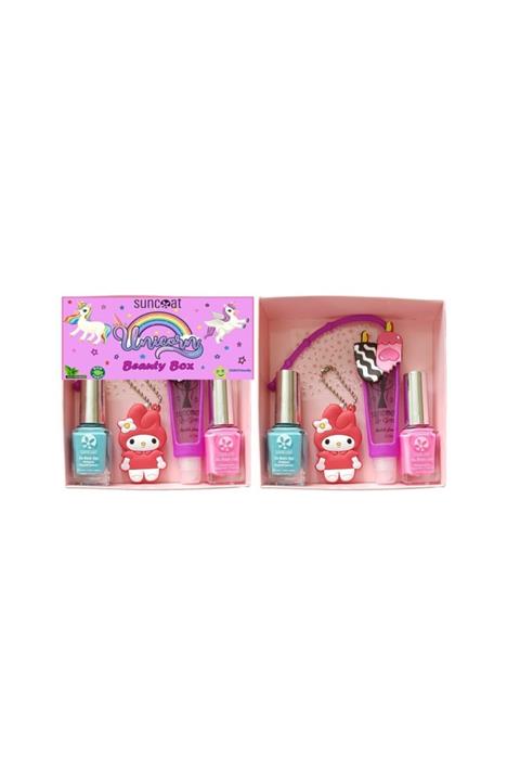 Suncoat Unicorn Beauty Box - Bubble Gum Aromalı Ice Cream Ve Pembe + Turkuaz Renkli Oje