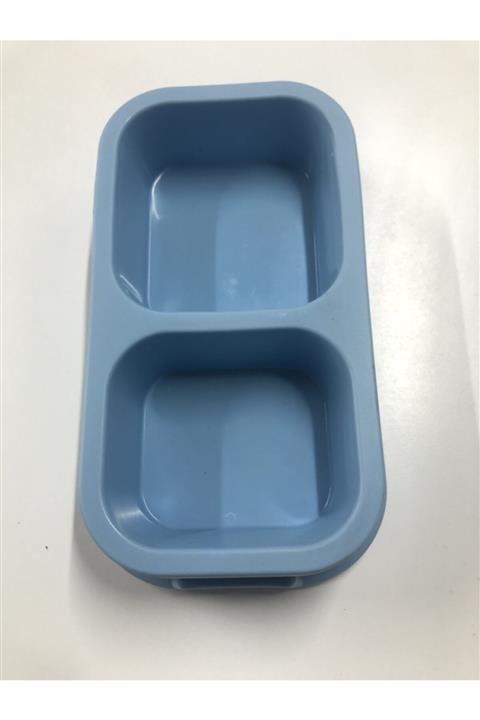 CCA Ikili Köpek Ve Kedi Mama Su Kabı Mavi