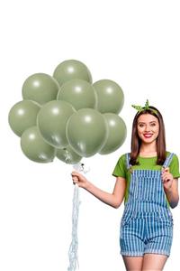 Partifabrik Adaçayı Küf Yeşili Balon 10 Lu Paket