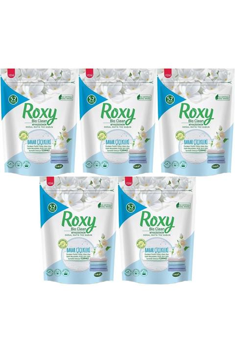 Dalan Roxy Bio Clean Matik Sabun Tozu 1.6 kg Bahar Çiçekleri 5 Li Set 260 Yıkama