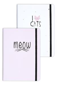 Matt Notebook A5 2'li Defter Seti 15x21 Cm Noktalı Kedi