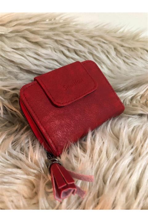 samilon Kadın Kırmızı Cüzdan Ve El Çantası