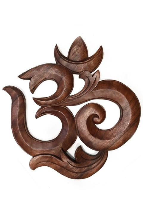 Miamantra El Oyması Om Duvar Pano (50 Cm)