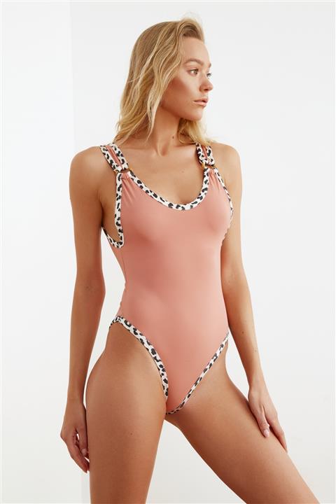 TRENDYOLMİLLA Leopar Desen Detaylı Mayo TBESS20MA0250