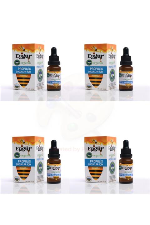 engür 4 Adet Organik Bal Organik Çocuk Propolis 20 Ml