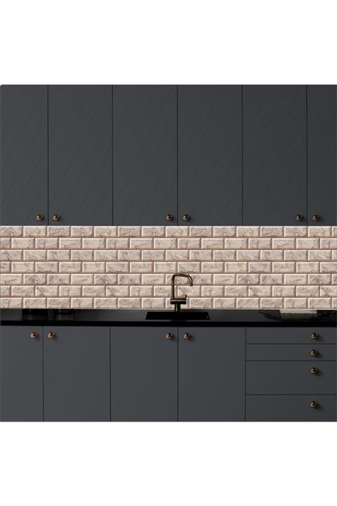 Bigaimaj Mutfak Tezgah Arası Folyo Kaplama Taş Desen 60cmx100cm