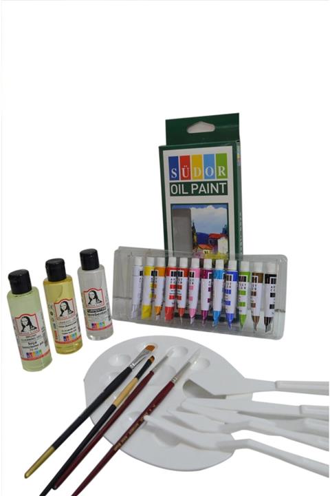 Südor Yağlı Boya Seti 12renk +4fırça+palet+5li Spatula