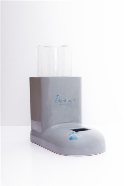 Bright Purr Yüz Islatmayan Özel Tasarım Gri Seramik Kedi Suluğu 1 lt