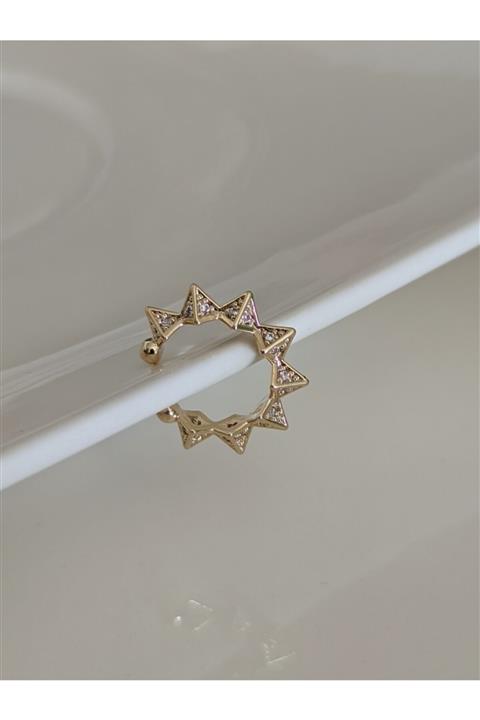 SU PERİSİ TAKI BİJUTERİ Kadın Zirkon Taşlı Zımba Earcuff ( Kıkırdak Küpe )