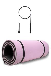 Housess Atlama Ipi Ve 8 Mm Çift Taraflı Mor Siyah Pilates Matı Iz Yapmaz Kaymaz Egzersiz Minderi