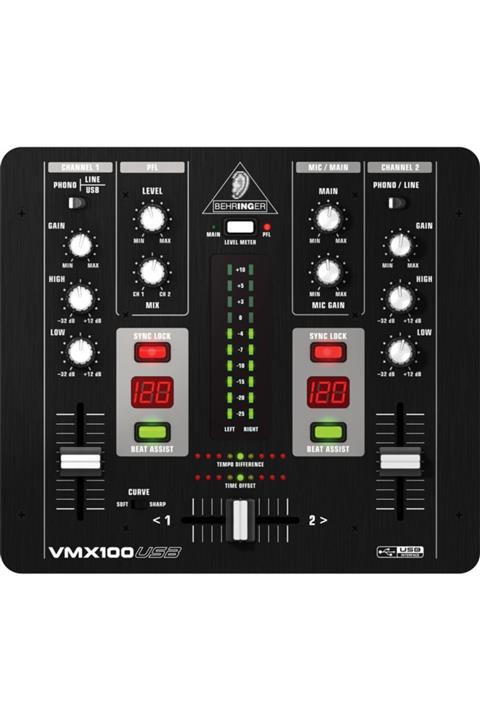 Behringer Vmx100usb Professional 2-channel Dj Mixer With Usb/audio Interface, Bpm Counter