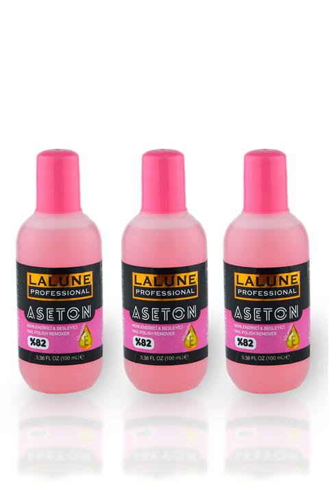 Lalune Professional Oje Çıkarıcı Aseton 100 ml Kırmızı 3 Adet