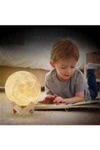 ORİJİNALDÜKKAN 3d Led Işıklı Ayaklı Ay Gece Lambası 12 Cm Moonlight Dolunay Aydınlatma