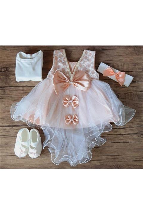 Petite Ponpon Baby Kız Bebek Yenidoğan Mevlüt Elbisesi