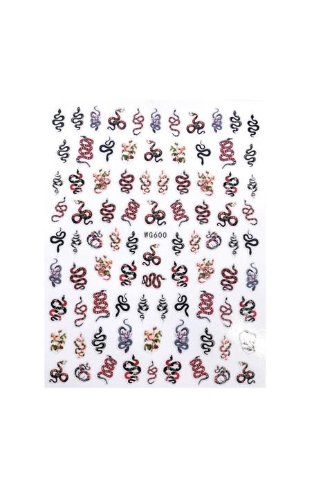 Venalisa Tırnak Sticker Nail Art Süsleme Etiket Wg600 Yılan Sticker Snake