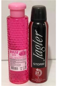 Jagler Rose City Gül Kolonyası 240 ml Storm Deodorant 150 ml