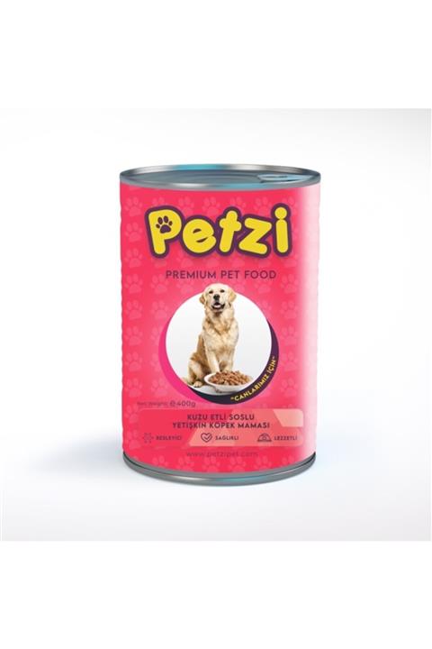 Petzi Dog Premium Kuzu Etli Soslu Yetişkin Köpek Konservesi 400 Gr X 24 Adet