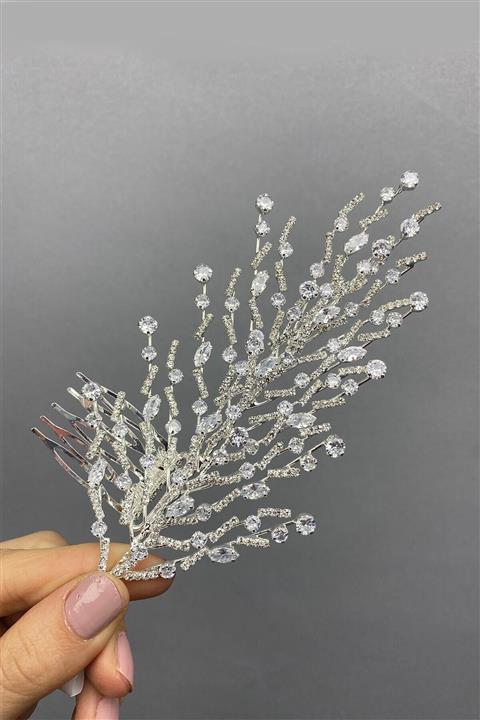 Hayalperest boncuk Zirkon Taşlı Havin Taraklı Gelin Saç Aksesuarı