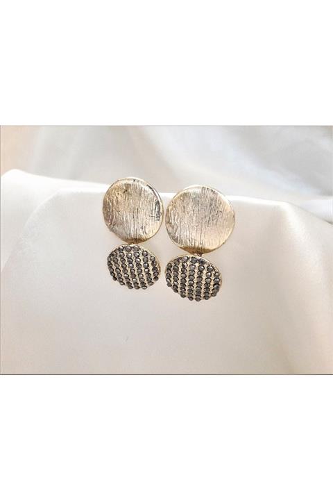 TÜKKAN ACCESSORİES Gold Kaplama Swarovski Taşlı Abiye Küpe