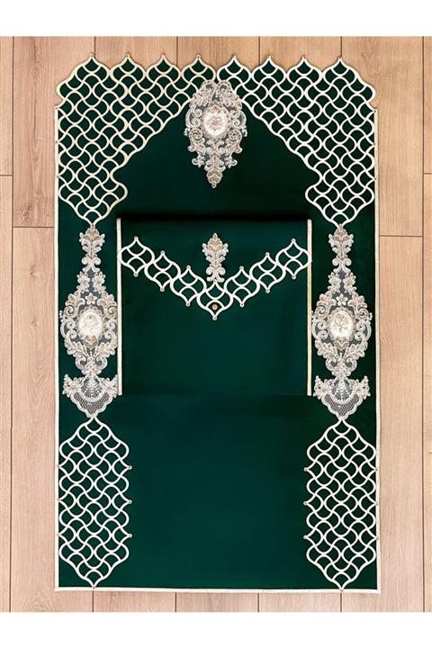 Creativehome Sema Yeşil Seccade Ve Çantası Takım