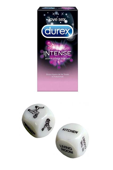 Durex Intense Prezervatif 4 lü Ve Pudra Kamasutra Oyun Zarları