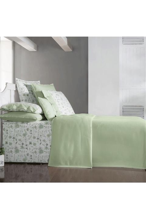 Sarev Beyaz Yeşil Alin Pike Takımı Çift Kişilik V4