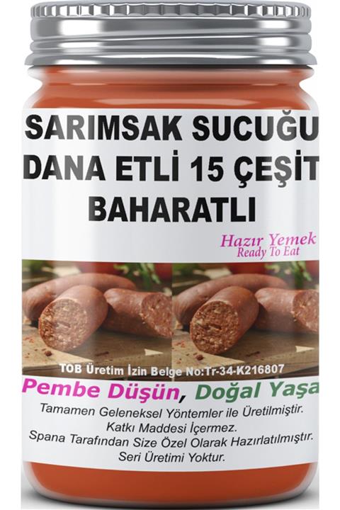 SPANA Sarımsak Sucuğu Dana Etli 15 Çeşit Baharatlı Ev Yapımı Katkısız 1kg