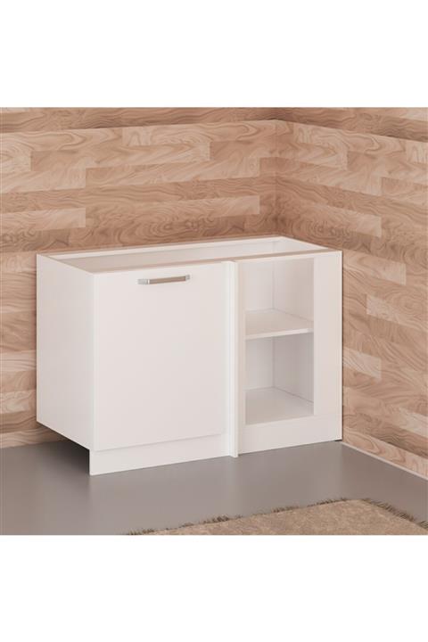 Minar Mutfak Alt Modül 1k1r 120cm Köşe Dolap Beyaz - B1