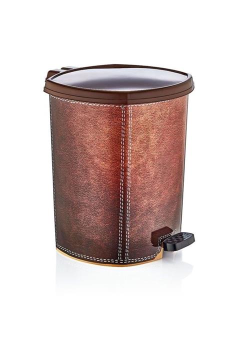 SULTANHOMEEE Deri Desen Baskılı Pedallı Çöp Kovası 20lt Slt 601