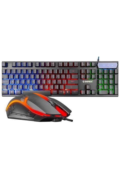 Everest Km-191 Entry Siyah Usb Gökkuşağı Aydınlatmalı Q Gaming Oyuncu Klavye Mouse Set