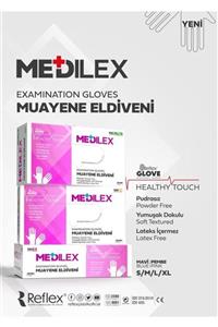 REFLEKS Medilex Pudrasız Muayene Eldiveni Pembe Renk 100 Adet M Beden