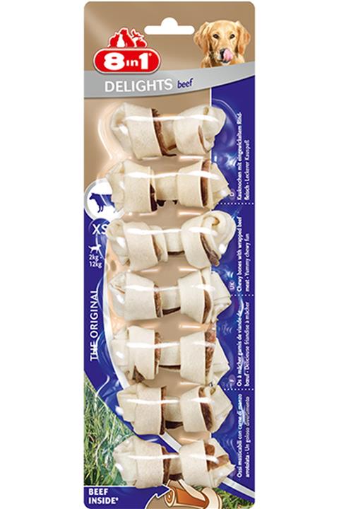 8in1 Beef Delights Bone Köpekler Için Biftekli Ağız Bakım Kemiği 7’li Paket