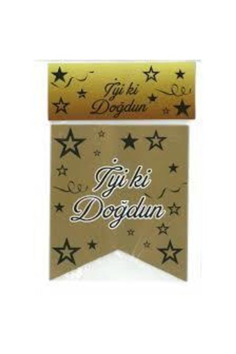 BG Iyiki Doğdun Gold Siyah Yazı