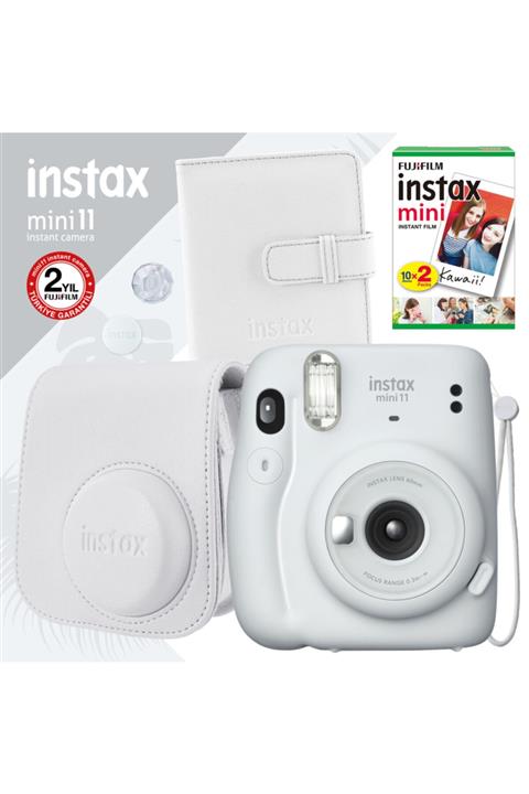 Fujifilm Instax Mini 11 Beyaz Fotoğraf Makinesi Ve Kare Albümlü Hediye Seti 11