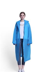 indirimsepeti Unisex  Yağmurluk Kapüşonlu Çıtçıtlı Mavi