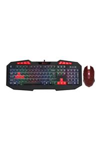 JUNGLEE Led Işıklı Oyuncu Klavye Mouse Seti Multimedia Gaming Combo Nefes Modlu