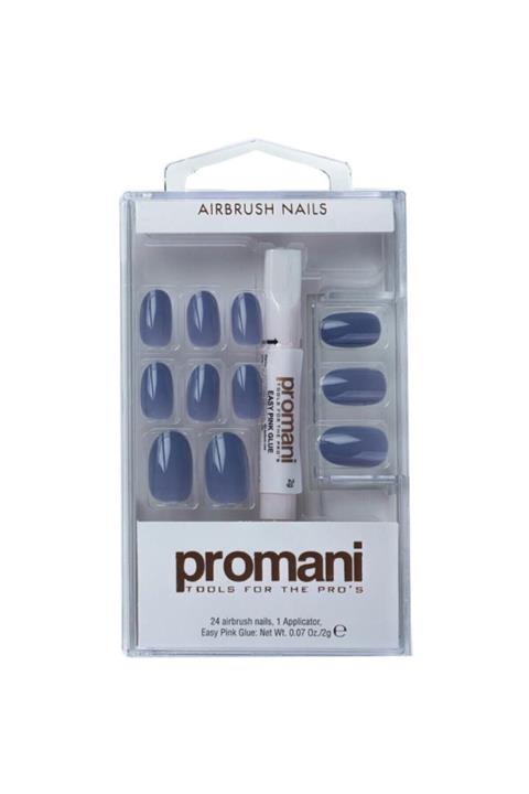 Promani Koyu Mavi Slate Takma Tırnak Kiti