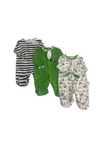 ESLEM BABY Unisex Bebek Yeşil 3'lü Kombin Bebek Takımları