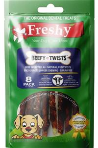 Freshy Beefy Twist - Biftek Kaplı Burgu Köpek Çiğneme Çubuğu 8 Adet