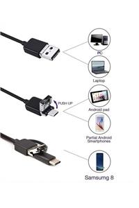 EvinKapında Endoskop 3 In 1 Yılan Kamera Usb Micro Usb Type-c Uyumlu 15m