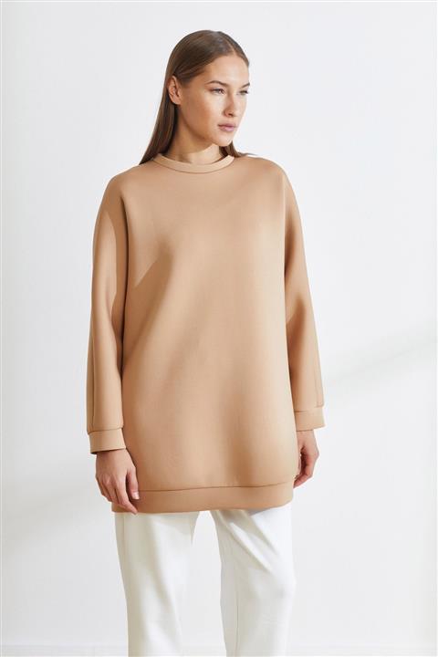 TERZİ DÜKKANI Scuba Puf Sweat Camel