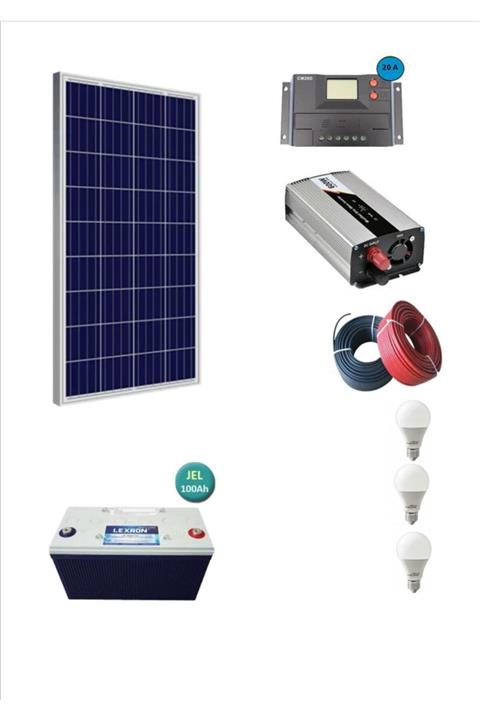 isos enerji 1000 Watt Güneş Enerjisi Sistemi(tv+aydınlatma+araç Buzdolabı)