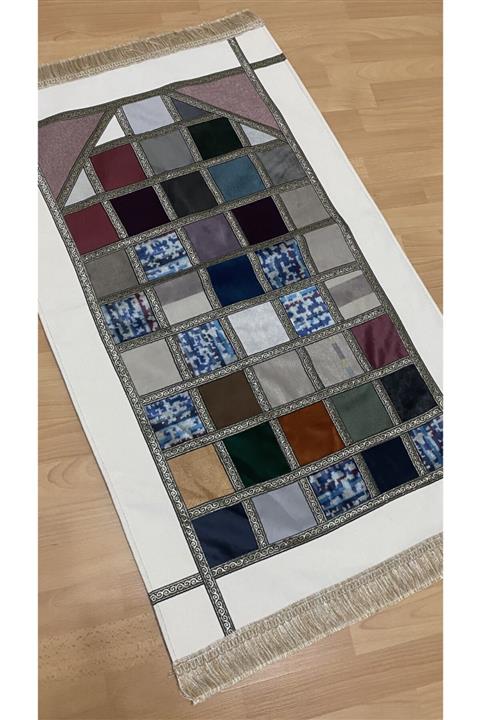 ayhan home ev tekstili Kırkyama Patchwork Astarlı Kadife Çeyizlik Hediyelik Seccade