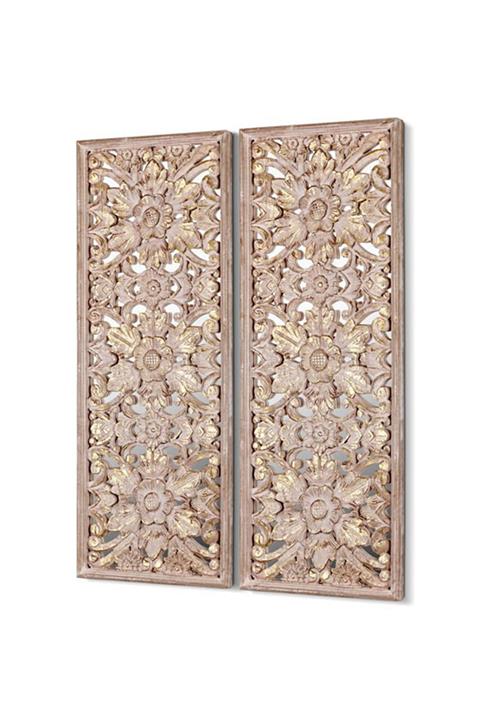 Cemile Ahşap 2'li Duvar Panosu 46X122 Cm