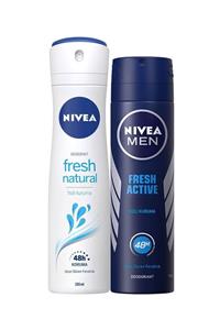 Nivea Fresh Natural Bayan Deosprey 150 Ml + Fresh Active Erkekdeosprey 150 Ml 2'li Paket