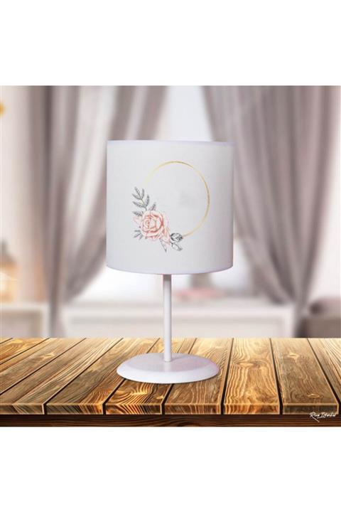 Rivaİstanbul Çiçek Desenli Isimli Çocuk Odası Abajur