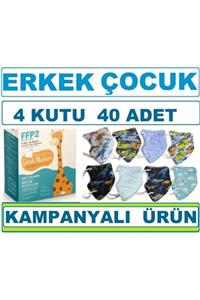 mygoldbreath Ffp2 4 Kutu 40 Ad. Erkek Çocuk Maske 10lu Kutu Erkek Çocuk Tüm Maskeler Poşetli (ffp2)