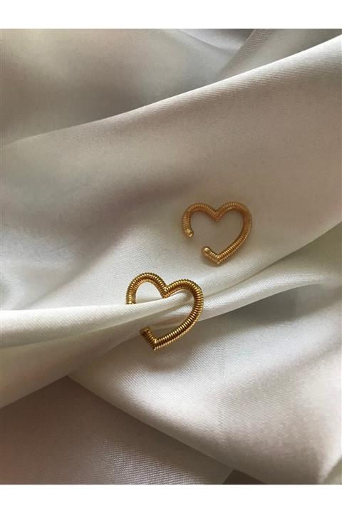 Soie Butik Kadın Kalp Kıkırdak Earcuff Küpe