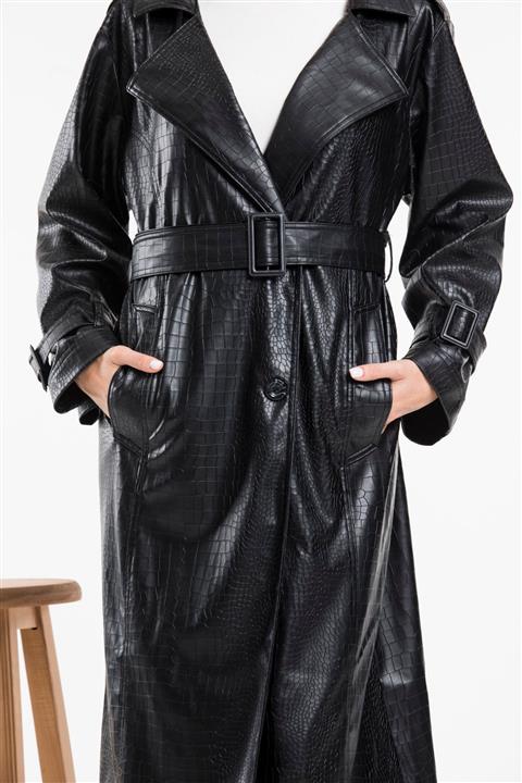 GÜLSEN SARIÇAM Suni Deri Trençkot